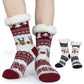 Christmas Non-Slip Floor Socks for Women - Cozy Fleece House Socks with Anti-Slip Sole