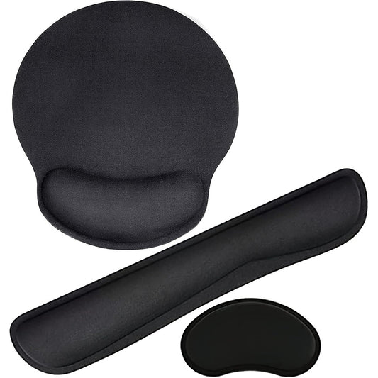 3Pcs Gaming Mouse Pad Mouse Pad with Wrist Rest Circle Curved Ergonomic Mousepad