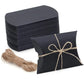 50 Pack Kraft Paper Pillow Gift Boxes with Ribbons for Weddings and Parties