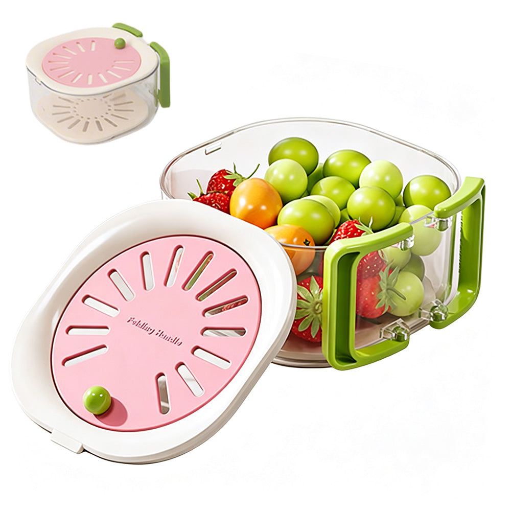 2 in 1 Collapsible Colander and Basin for Washing Draining and Storage