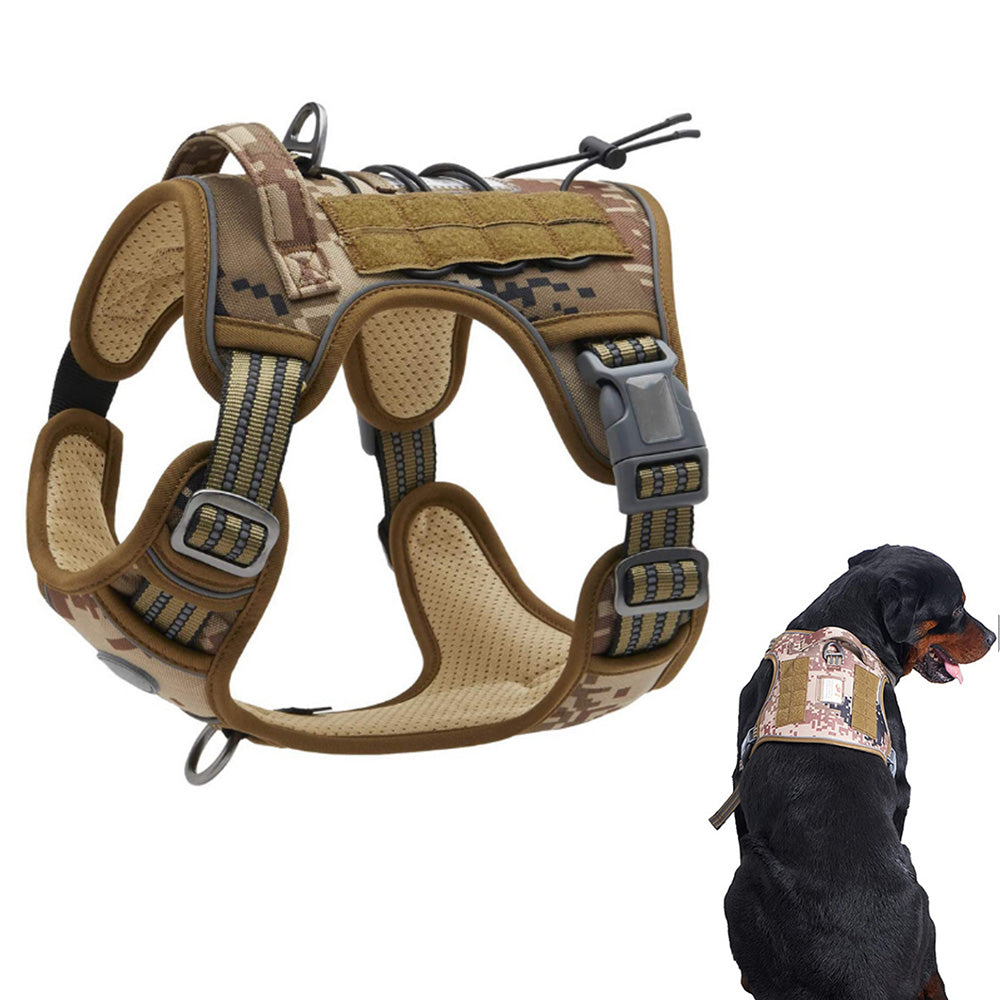 Tactical Dog Harness with Handle Reflective No Pull Military Working Vest