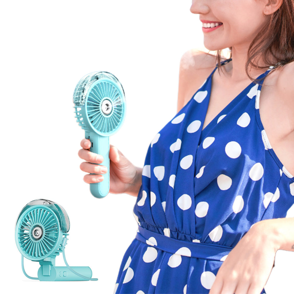 Portable Handheld Misting Fan Rechargeable Personal Folding Fan
