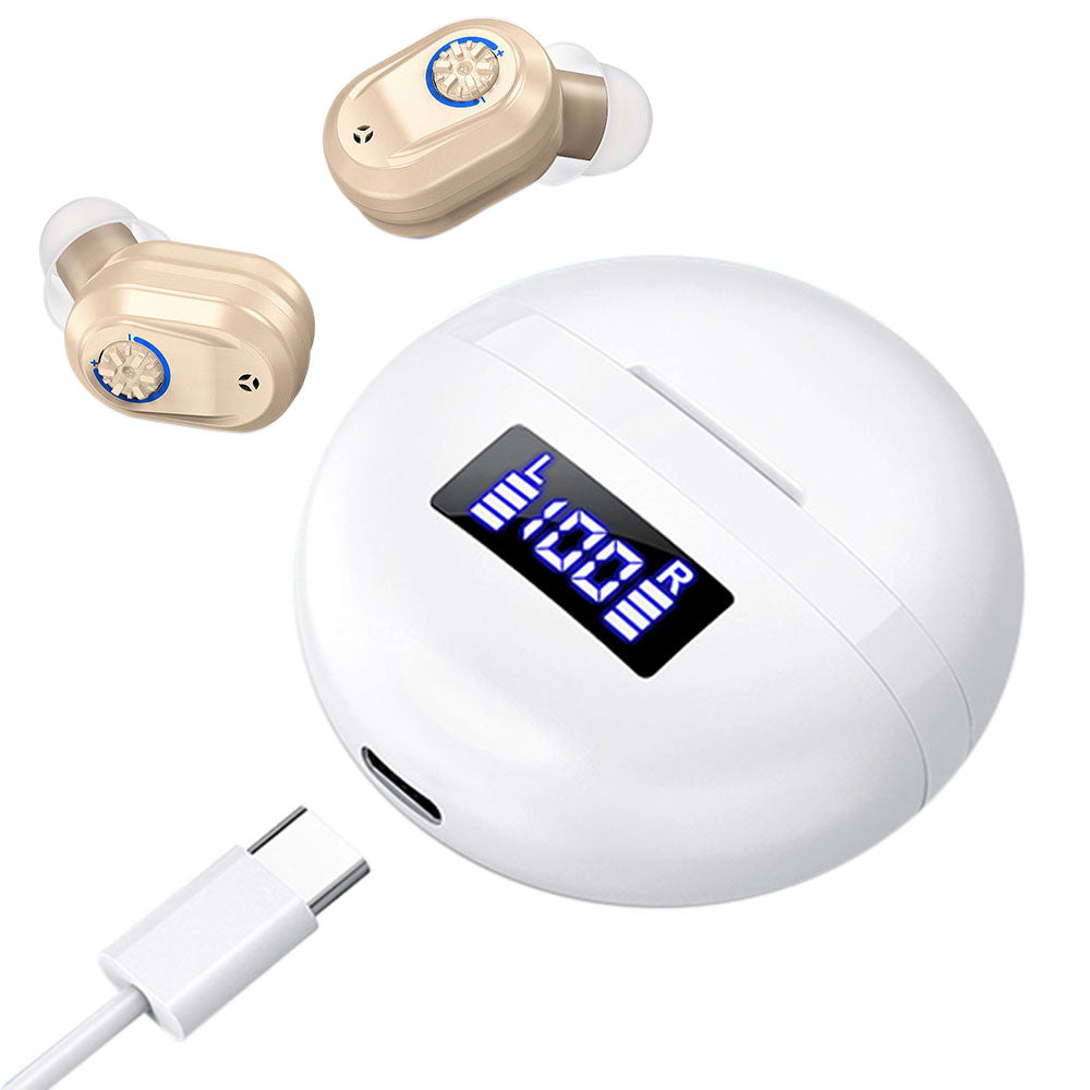 1 Pair Invisible Digital Hearing Aids Rechargeable Mini Sound Enhancer Amplifier