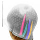Reusable Silicone Hair Highlighting Cap with Stainless Steel Hook