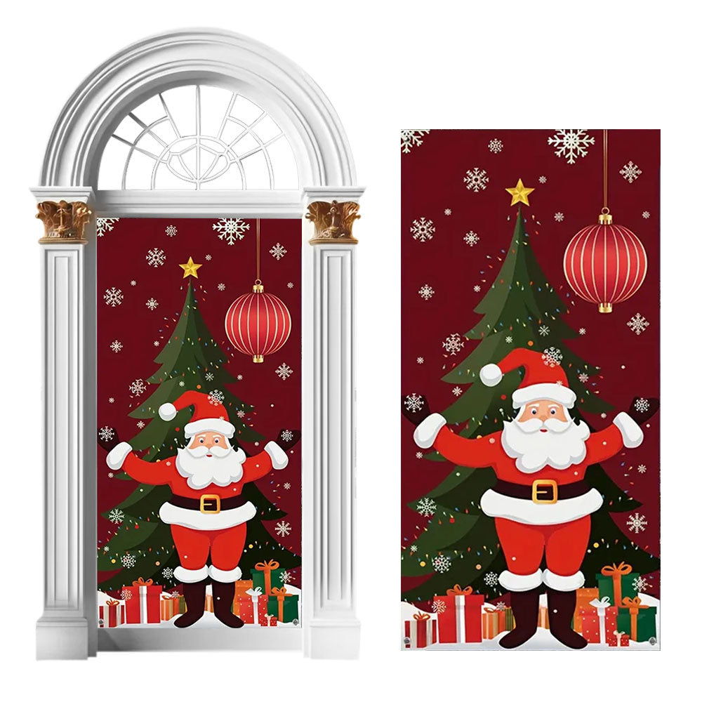 180x90CM Santa Claus Door Cover Christmas Background Cloth Hanging