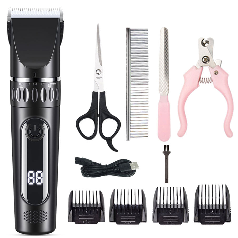 Electric Dog Cat Clippers Grooming Kit Cordless Pet Hair Trimmer Set