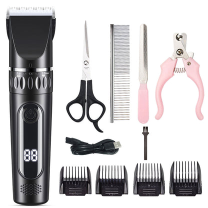 Electric Dog Cat Clippers Grooming Kit Cordless Pet Hair Trimmer Set
