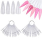 100 PCS Clear Nail Swatch Sticks with Ring Nail Art Swatch Set for Polish Display