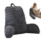 Bedside Backrest Cushion with Armrests Pocket and Washable Cover