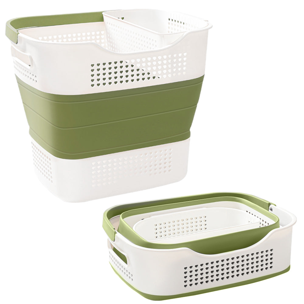 35L Collapsible Laundry Basket Clothes Hamper Washing Cleaning Organizer Bin