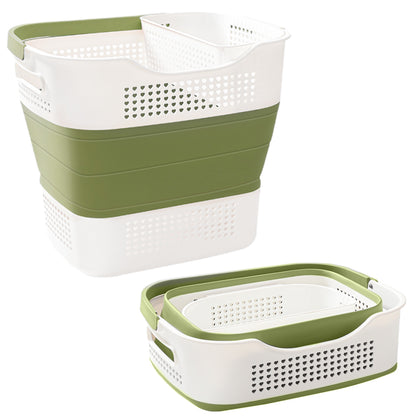 35L Collapsible Laundry Basket Clothes Hamper Washing Cleaning Organizer Bin