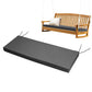 Thick Bench Cushion Porch Swing Cushion Backrest Ties Removable Cover Outdoor -Dark Grey