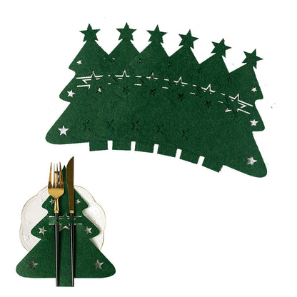 12Pcs Cutlery Bag Table Decoration Christmas Knife Fork Holder Tableware Organizer