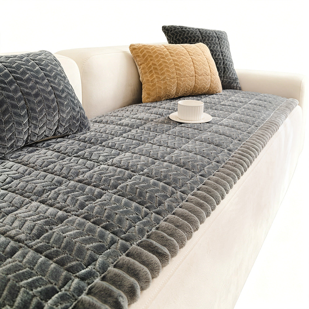 Thick Corduroy Couch Cover Sofa Cushion Protector Pet Bed Cover Plush Non Slip Mat