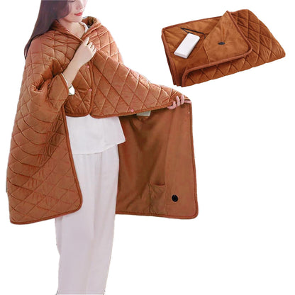 140x100cm USB Plug Electric Heated Shawl Blanket with 3 Heating Levels