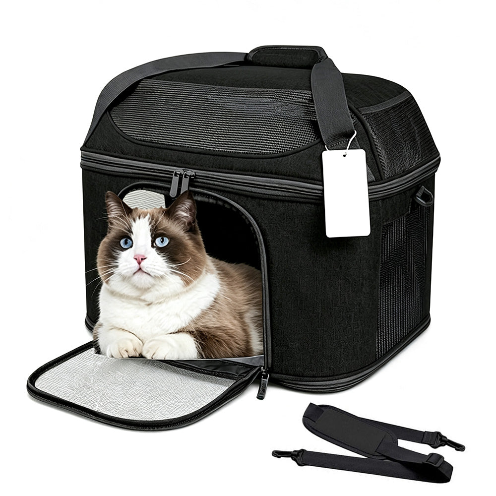 Breathable Pet Carrier Foldable Cat Travel Bag Shoulder Bag