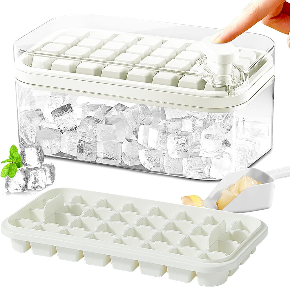 Ice Cube Tray with Lid and Bin for Freezer 64Pcs Ice Cube Mold