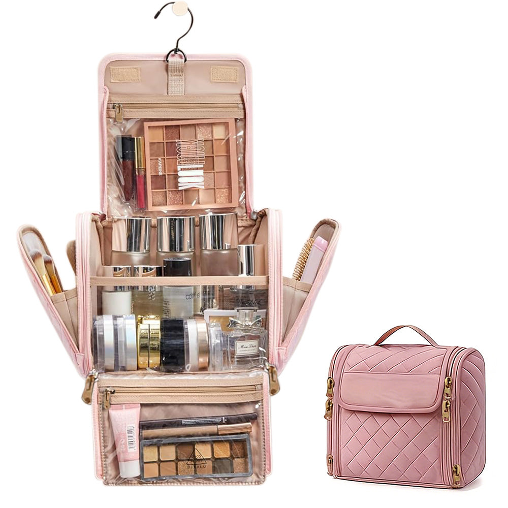 Travel Makeup Bag with Hanging Hook Large Capacity