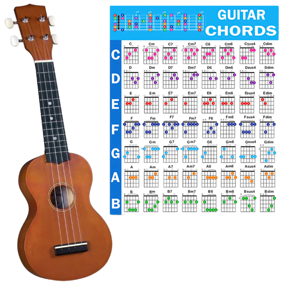 60x80cm Guitar Ukulele Chord Poster Educational Reference Guide for Beginners
