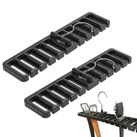 2Pcs Belt and Tie Hanger for Closet Organizer with 20 Hooks