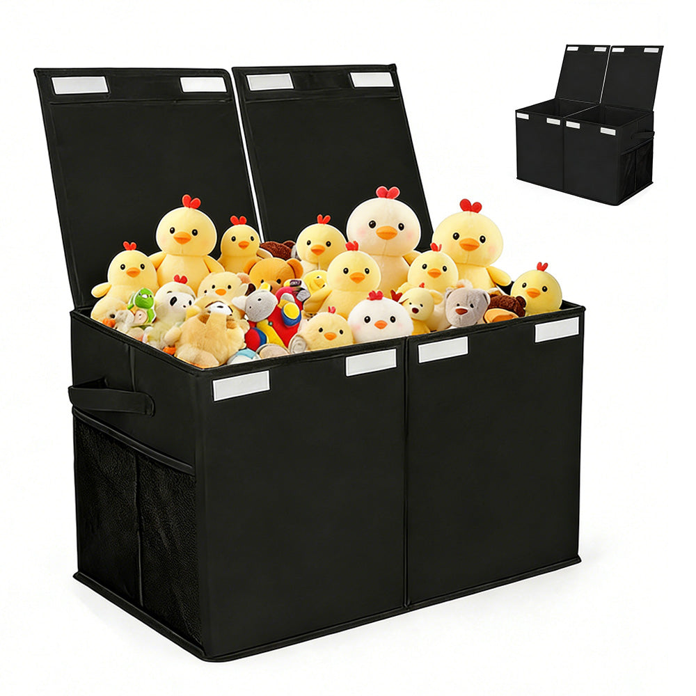 Foldable Toy Storage Organizer Box with Lid and Dividers