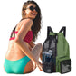 Drawstring Backpack Mesh Beach Backpack Portable Swim Gym Bag Travel Rucksack