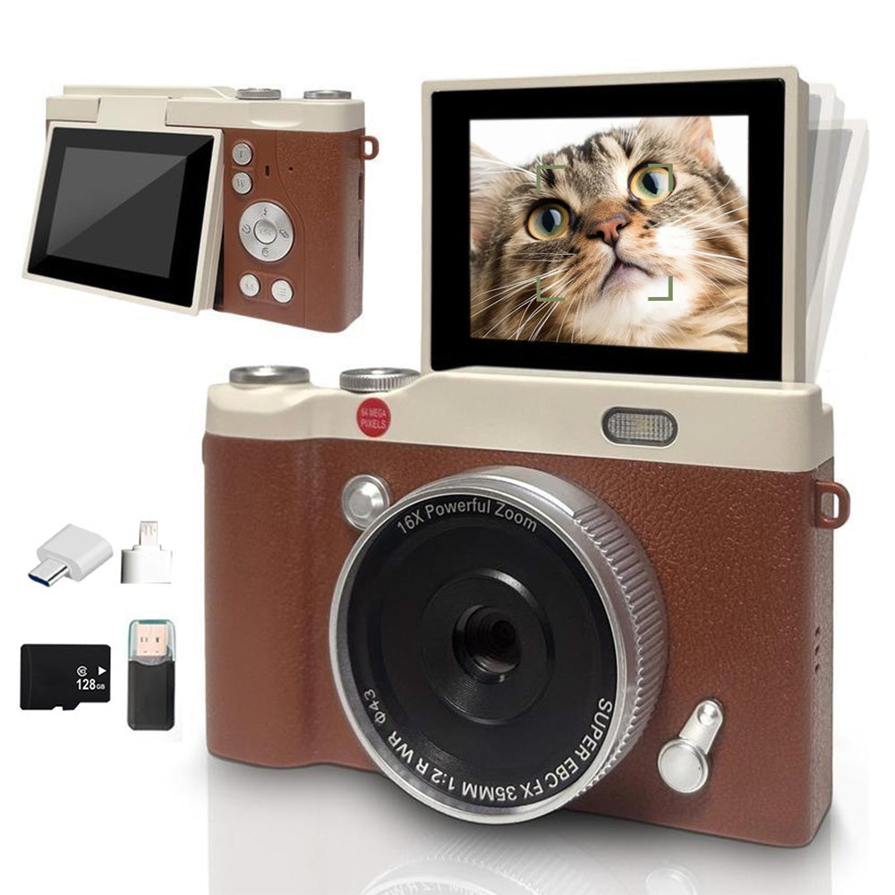4K Digital Camera for Photography Autofocus Vlogging Camera 64MP