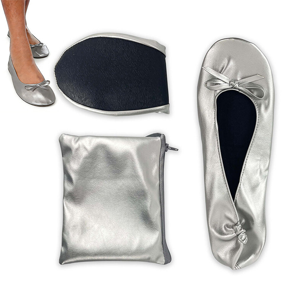 Women Foldable Indoor Ballet Flat Roll Slipper Shoes Dance Shoes Party Ball Prom