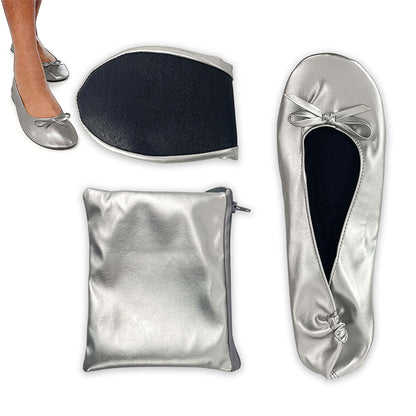 Women Foldable Indoor Ballet Flat Roll Slipper Shoes Dance Shoes Party Ball Prom