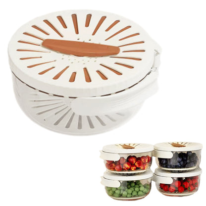 Plastic Fruit Vegetable Washing Drain Basket with Lid