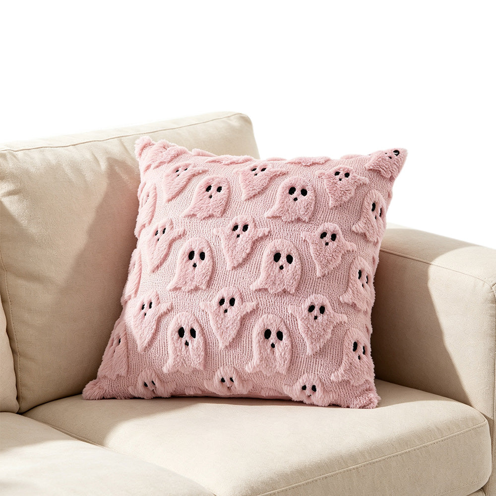 Cute Halloween Ghost Pillow Cover with Zipper for Living Room Bedroom Office