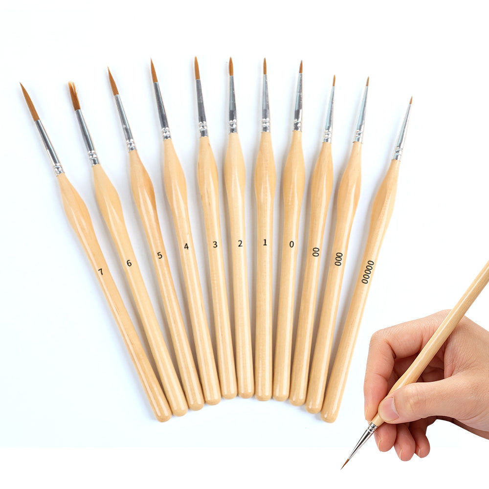 11 PCS Artist Paint Brush Set Detail Painting Brush for Watercolor Acrylic Oil
