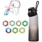 700ML Scent Water Bottle Leak Proof Sport Water Cup with 7 Fragrance Rings
