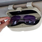 Car Sunglasses Card Storage Box with Clip for Auto Visor