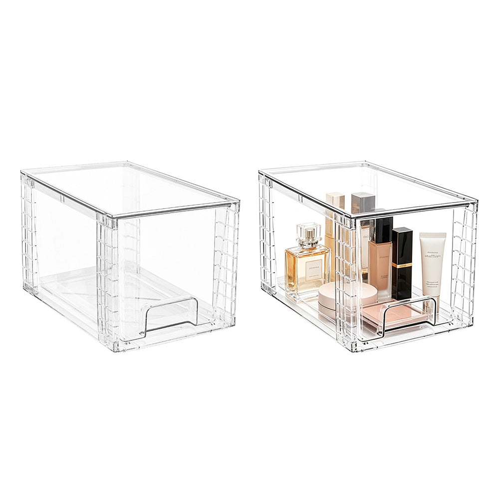 Stackable Clear Makeup Organizer Drawer for Skincare Storage