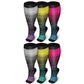 3 Pairs Plus Size Socks for Women Men Knee High Support for Nurses Pregnancy-Style 3