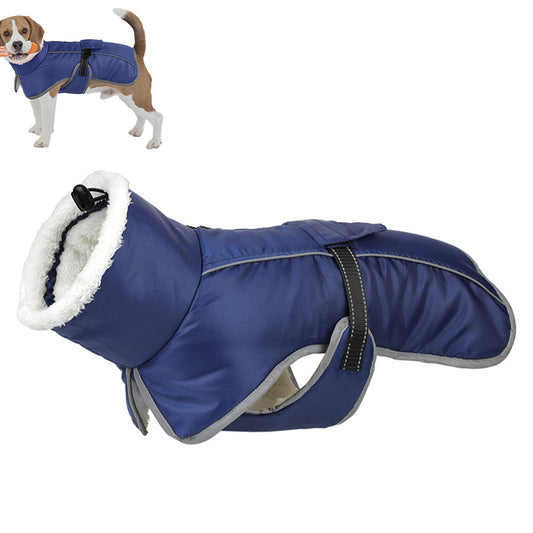 Winter Dog Coat-Waterproof Cold Weather Jacket for Small Large Breeds-Navy