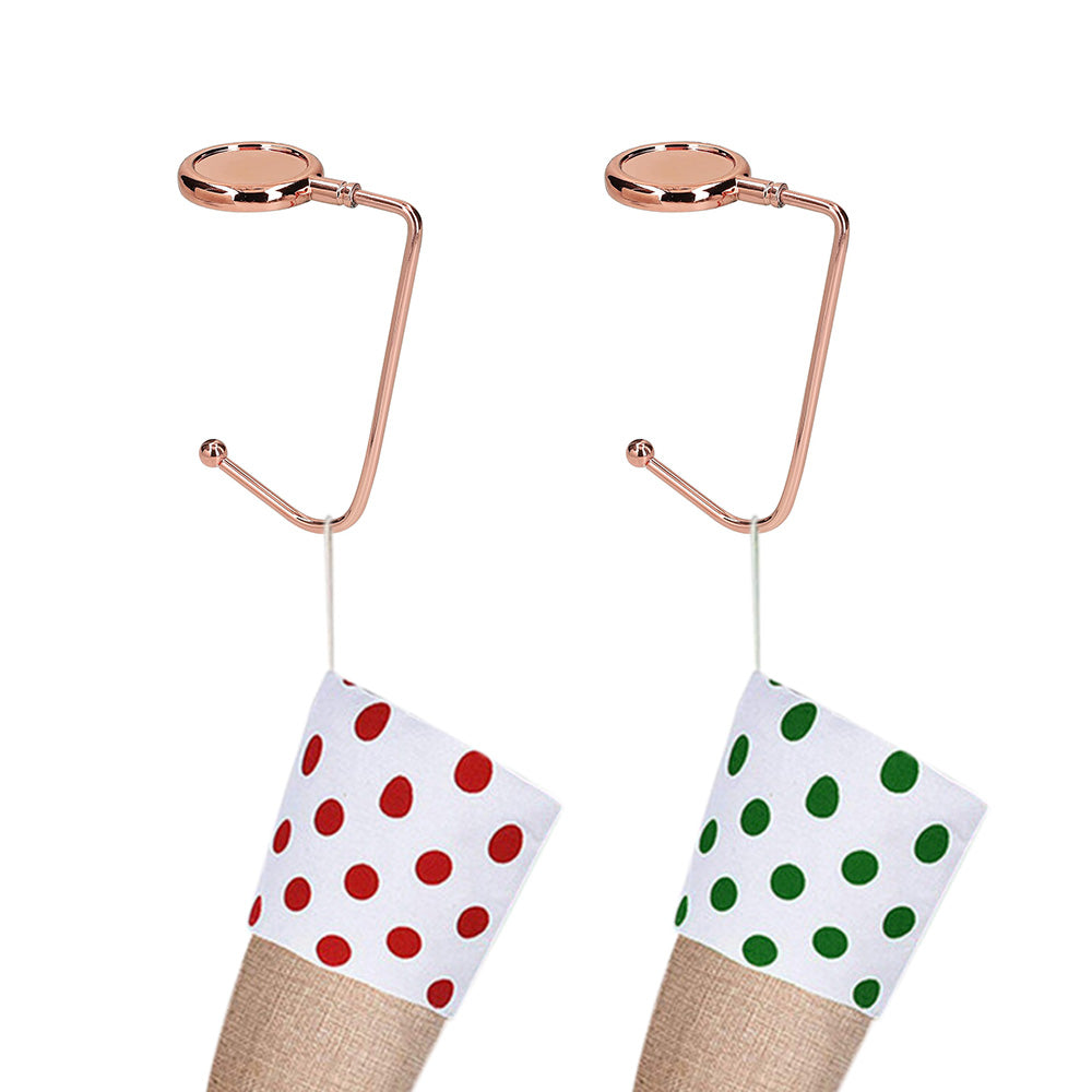 2 Pack 30mm Metal Straight Hooks for Christmas Stockings and Bags