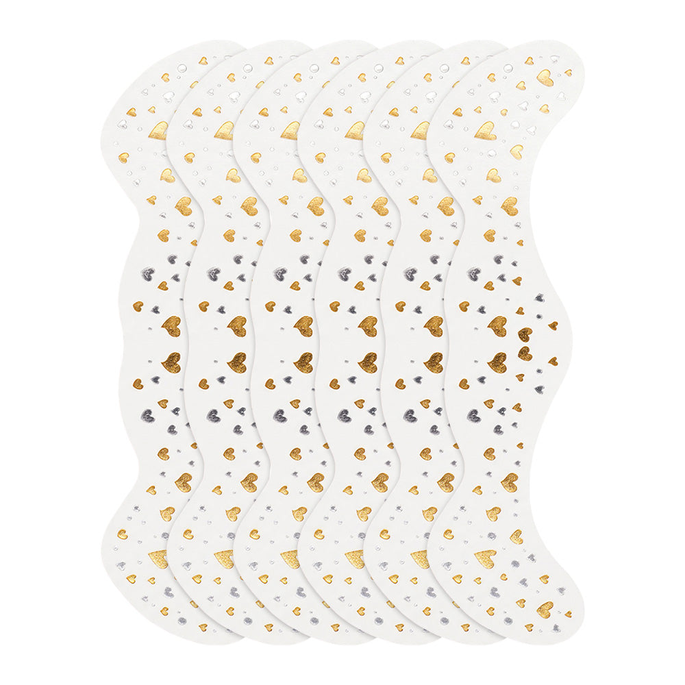 6 PCS Glitter Freckles Face Tattoo Water Resistant Sweat Resistant Gold Transfer Stickers for Party