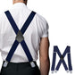 Mens X Back Elastic Suspenders with 4 Metal Clips Adjustable to 120cm