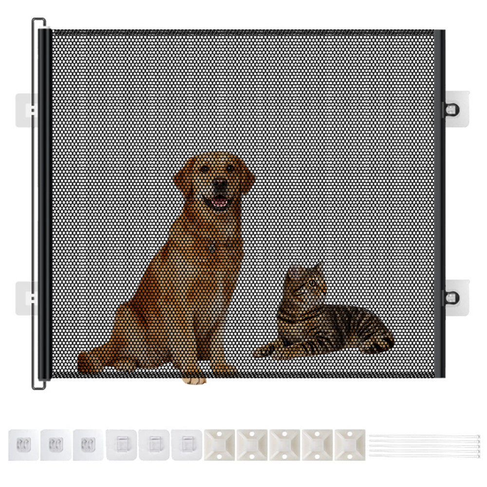 Retractable Mesh Pet Barrier Dog Gates Safety Fence For Stair Doorways Hallways