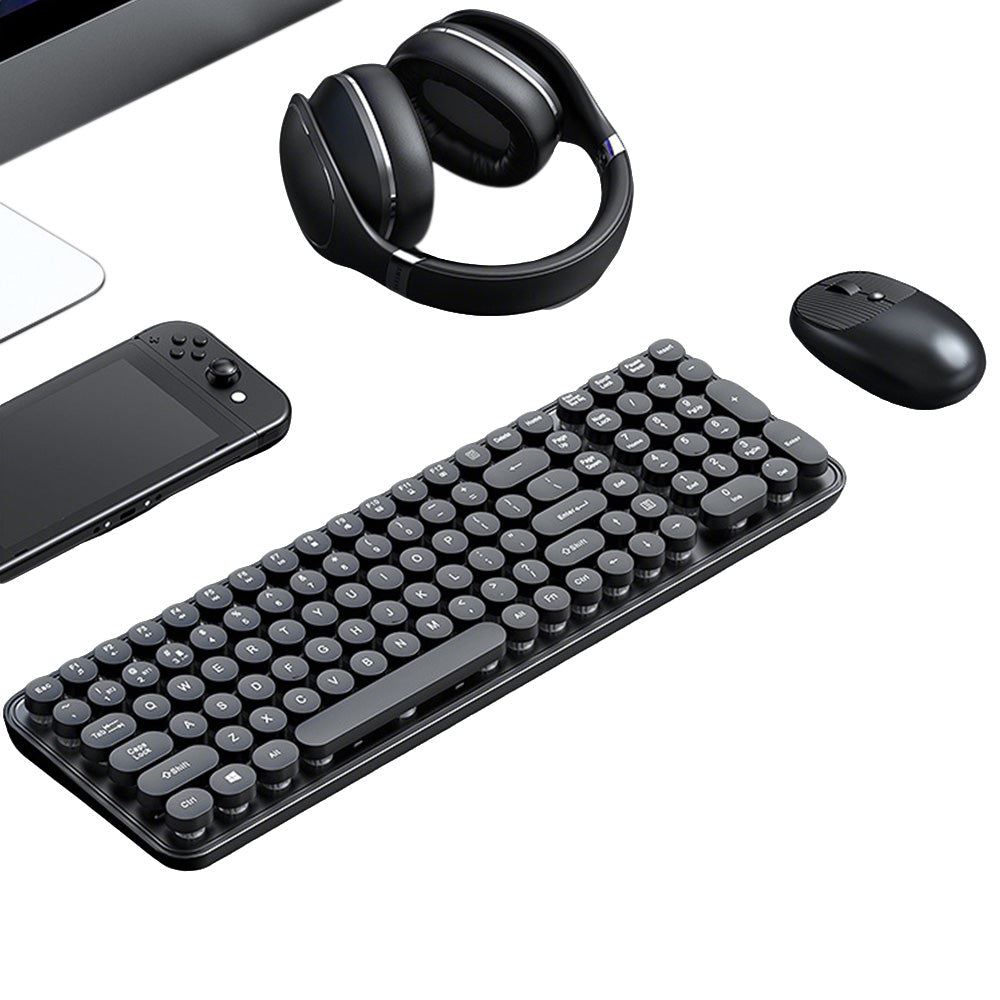 2.4GHz Wireless Keyboard And Mouse Combo With Round Key Caps