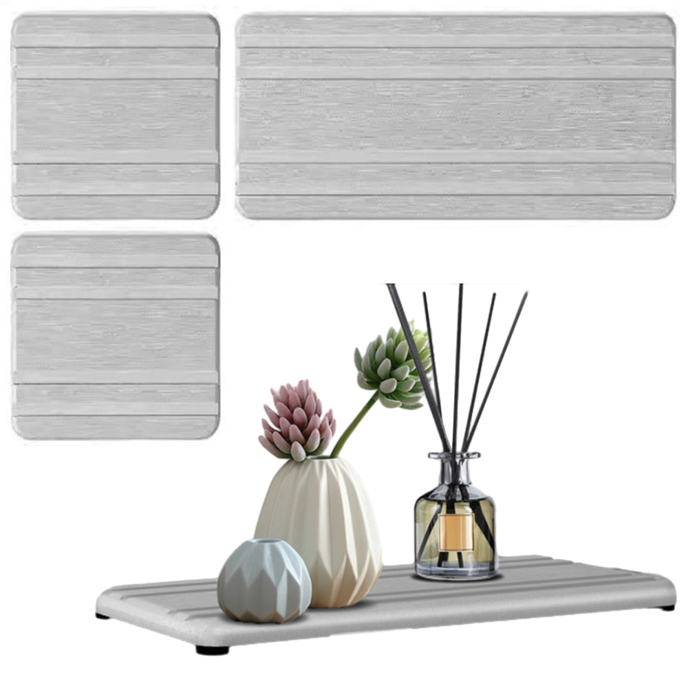 3Pcs Non-slip Water Absorbing Diatomite Stone Coasters Tray For Sink