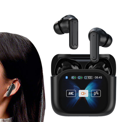 Wireless Bluetooth 5.4 AI Translation Earbuds with LCD Touchscreen Real Time 150 Languages