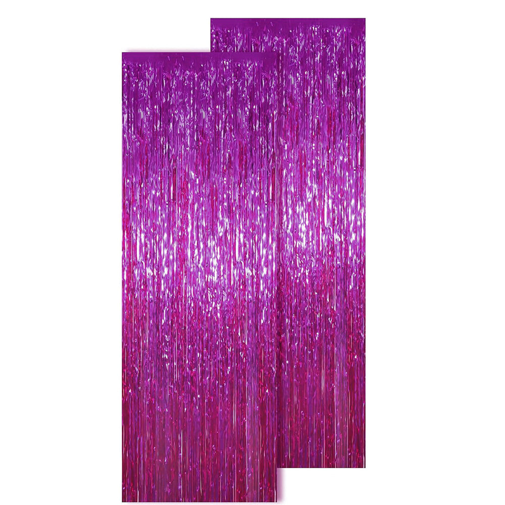 2Pcs 2m Metallic PET Foil Fringe Door Curtains for Party Backdrops