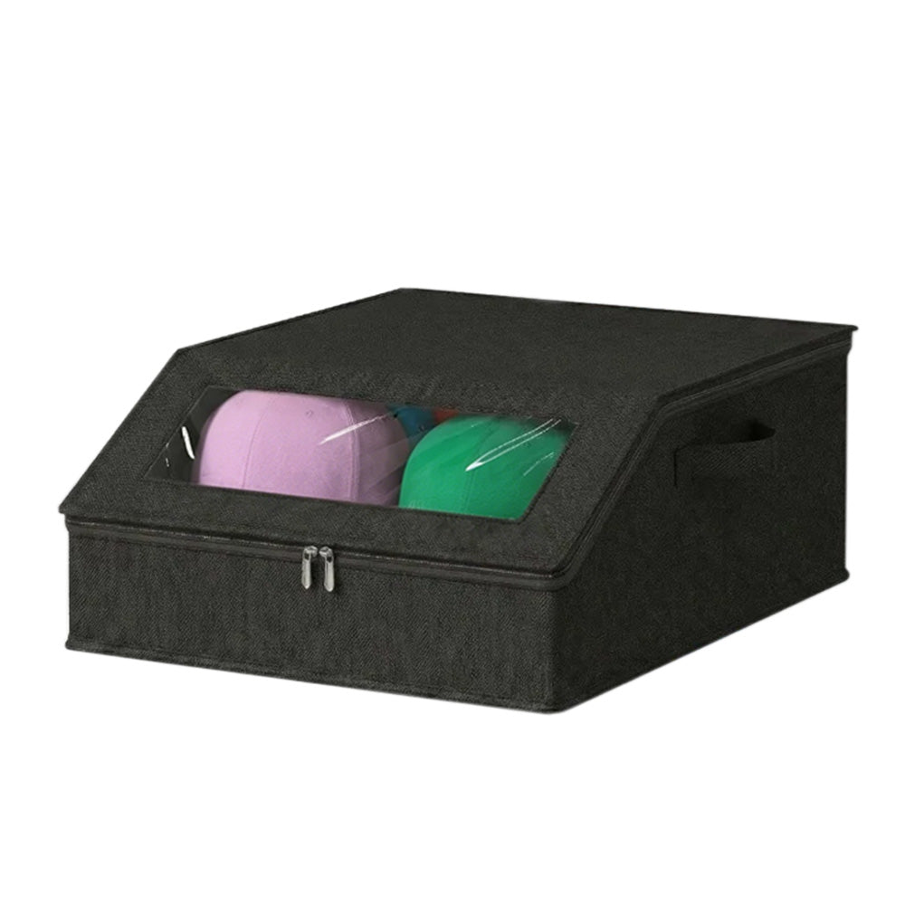 Large Capacity Hat Organizer Box Holds 30 Hats for Baseball Cap Wide Brim Cap