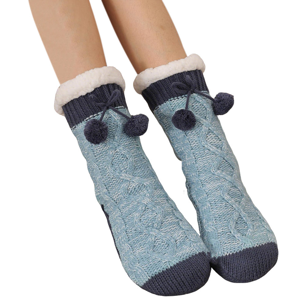 Womens Slipper Fuzzy Grips Socks Fluffy Winter Warm Thick Thermal Cozy Plush Non Slip Cabin Soft Fleece Socks