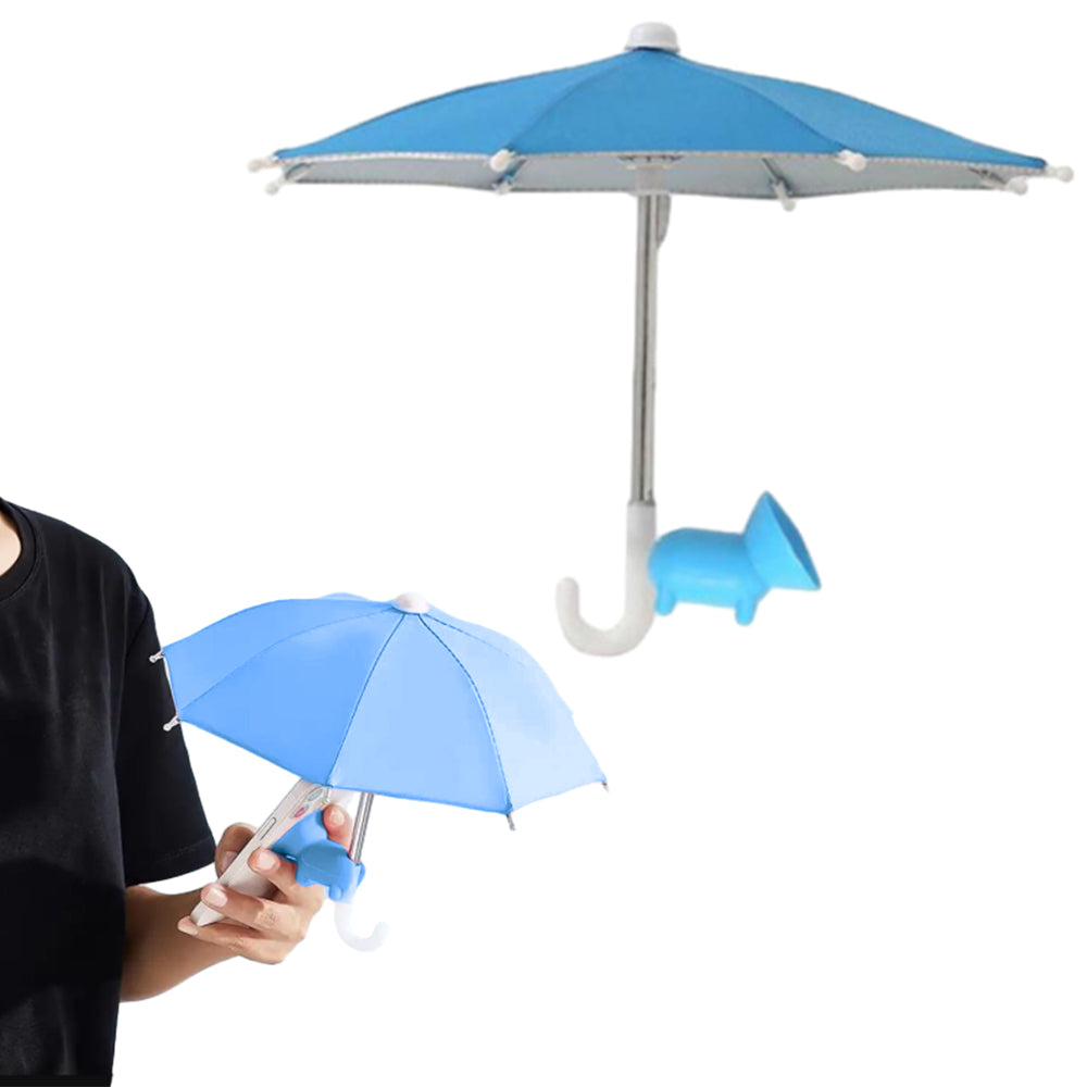 Mini Adjustable Sun Shade Phone Umbrella with Suction Cup Stand