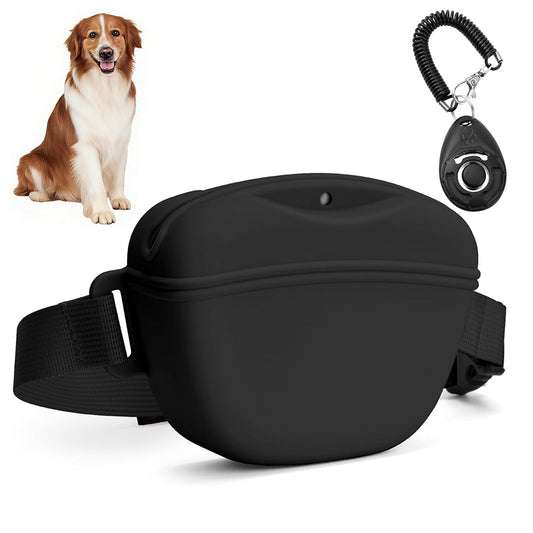 Dog Treat Pouch With Training Clicker Pet Silicone Training Treat Bag Pouch