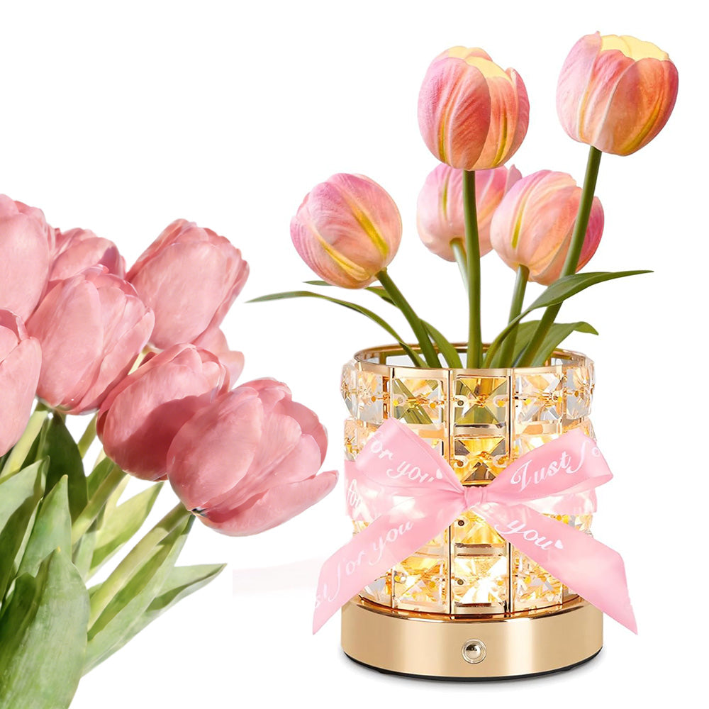 Tulip Flower Lamp Valentine Day Gifts 3 Color Dimming Night Light